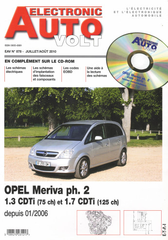 AUTO-VOLT OPEL Meriva Phase 2 De 2006 à 2010 (CD-Rom inclus) | EAV N°878 |