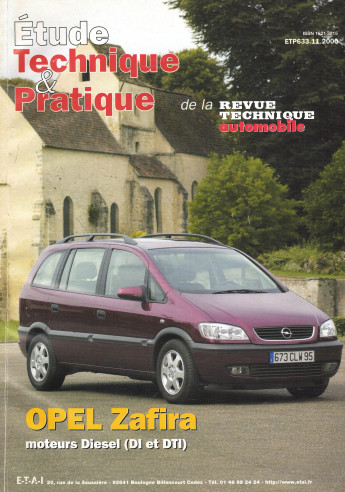 Etude Technique OPEL Zafira Diesel 2.0 Di et DTi | ETP N°633 |