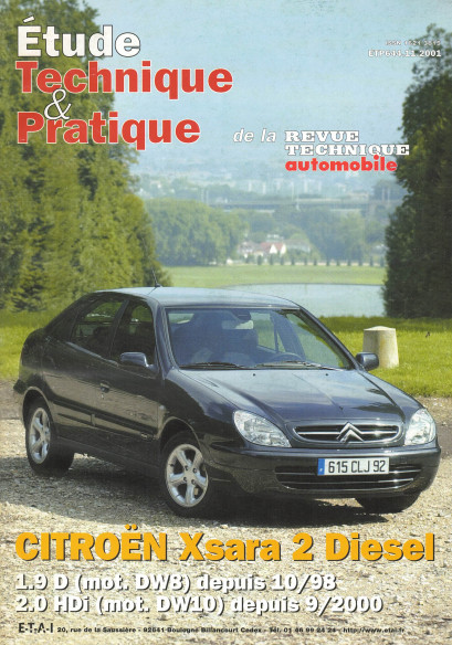 Etude Technique CITROEN Xsara 2 Diesel 1.9 DW8 depuis 10/1998 et 2.0 DW10 | ETP N°644 |