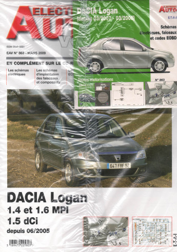 AUTO-VOLT DACIA Logan MPi et DCi Depuis 2005 (CD-Rom Schéma-EOBD) | EAV N°863 |