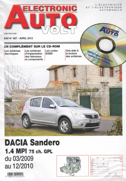 AUTO-VOLT DACIA Sandero 1.4 MPi De 2009 à 2010 (CD-Rom Schéma-EOBD) | EAV N°897 |