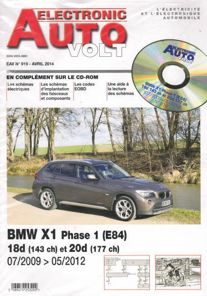 AUTO-VOLT BMW X1 (E84) 18d et 20d De 2009 à 2012 (CD-Rom Schéma-EOBD) | EAV N°919 |