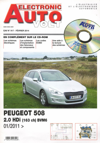 AUTO-VOLT PEUGEOT 508 2.0 HDi Depuis 2011 (CD-Rom Schéma-EOBD) | EAV N°917 |