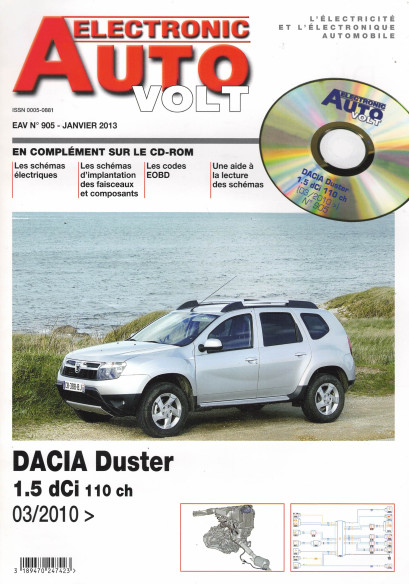 AUTO-VOLT DACIA Duster 1.5 DCi 110ch Depuis 2010 (CD-Rom Schéma-EOBD) | EAV N°908 |