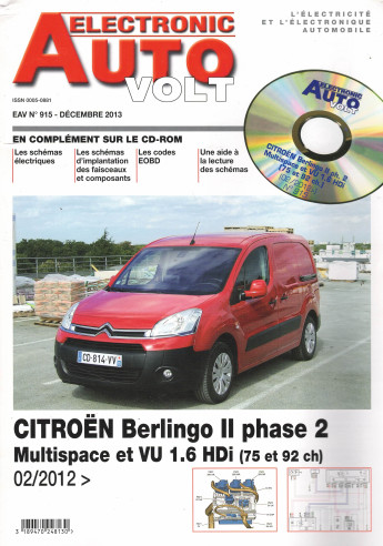 AUTO-VOLT CITROEN Berlingo 2 Phase 2 1.6 HDi (CD-Rom Schéma-EOBD) | EAV N°915 |