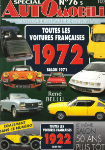 Automobilia N°76s Toutes les voitures Françaises 1972 (Salon 1971) | Automobilia 76s |
