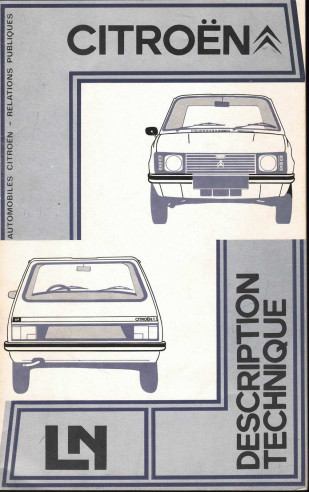 Livret Description Technique CITROEN LN (1977) Français | CITROEN LN - Description Technique |