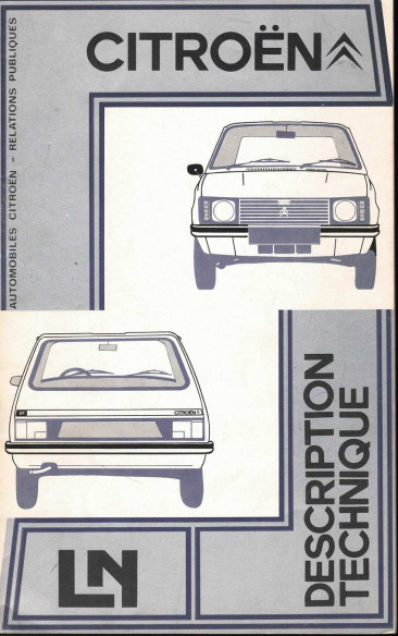 Livret Description Technique CITROEN LN (1977) Français | CITROEN LN - Description Technique |
