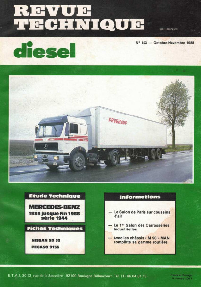 Revue technique Diesel Mercedes-Benz 1935 jusqu'à fin 1988 Série 1944 | RTD N°153 |