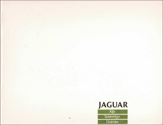 Catalogue JAGUAR BERLINE (XJ6, SOVEREIGN, DAIMLER) Français | JAG35 - Ref: XJ6 |