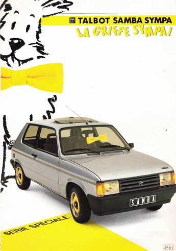 Brochure TABLOT SAMBA SYMPA Série spéciale (Modèle 1985) Français | TAL13 - Ref: SYMPA |