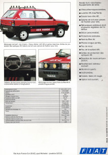 Brochure FIAT PANDA 4X4 Va d'Isère (1987) Français | FIAT 28 - Ref: 520.283 | 2