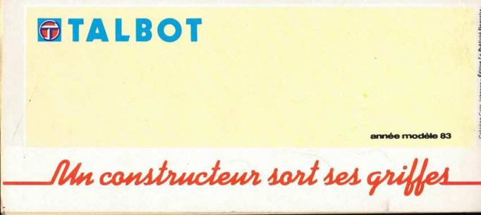 Brochure TABLOT Gamme (1983) Français | TAL17 - Ref: 1 N013 |