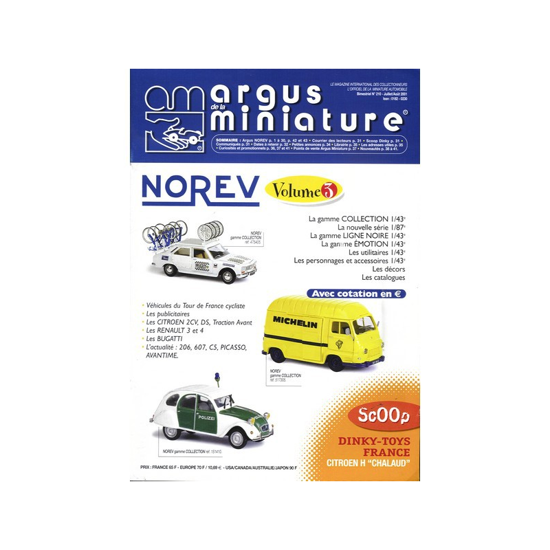 Argus de la miniature N°210 «Norev Vol.3» Juil/Aout 2001 | Argus Miniature 210 |