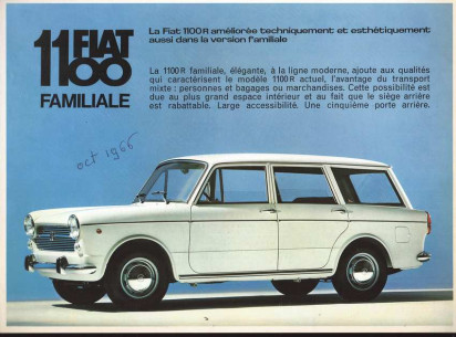 Brochure FIAT 1100 FAMILIALE - Français | FIAT44 - Ref: 2399 |