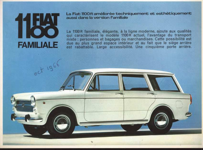 Brochure FIAT 1100 FAMILIALE - Français | FIAT44 - Ref: 2399 |