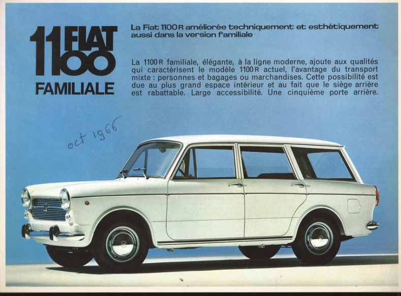 Brochure FIAT 1100 FAMILIALE - Français | FIAT44 - Ref: 2399 |