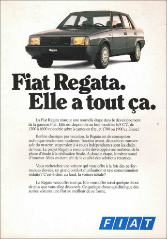 Brochure FIAT REGATA (1984) Français | FIAT66 - Ref: 520 189 |