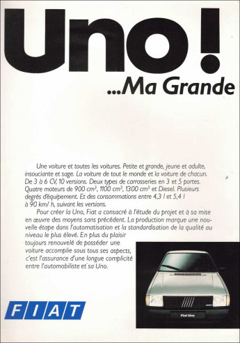 Brochure FIAT UNO (11/1983 -Modèle 1984) Français | FIAT71 - Ref: 99 520 185 |