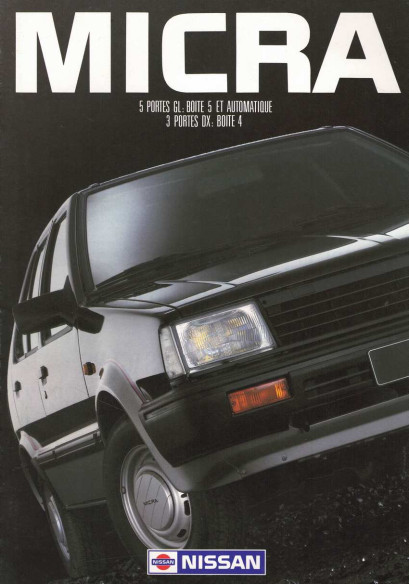 Brochure NISSAN MICRA DX et GL (1988) Français | NIS32 -  Ref: XK103P5P88 |
