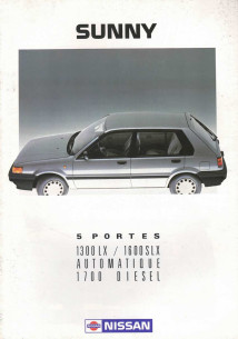 Brochure NISSAN SUNNY 5 Portes LX et SLX (1988) Français | NIS20 - Ref: X CASU 2 VO 88 |