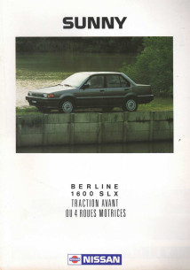 Brochure NISSAN SUNNY 1600 SLX (1988) Français | NIS18 - Ref: XCASU 3 VO 88 |