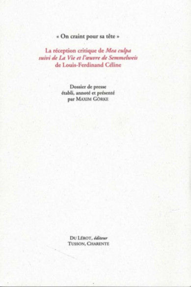 La réception critique de Mea culpa | 9782355482069 |