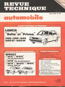 Revue Technique Automobile LANCIA DELTA et PRIMA - Inclus GT et HF | RTAANC440 |