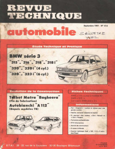 Revue Technique Automobile BMW SERIE 3 - 4 et 6 CYLINDRES | RTAANC414 |