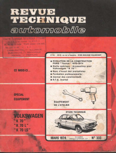 Revue Technique Automobile VOLKSWAGEN K70 - L et LS | RTAANC333 |