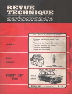 Revue Technique Automobile PEUGEOT 204 DIESEL - MOTEUR INDENOR | RTAANC298 |