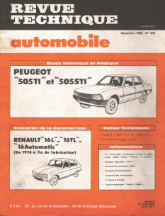 Revue Technique Automobile PEUGEOT 505 - TI et STI | RTAANC403 |