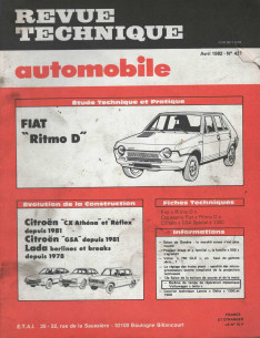 Revue Technique Automobile FIAT RITMO DIESEL | RTAANC421 |