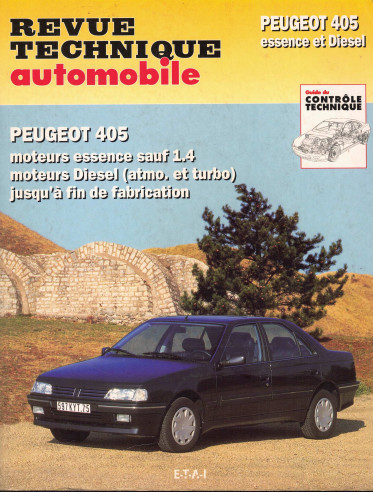 Revue Technique Automobile PEUGEOT 405 ESSENCE et DIESEL - JUSQU'A FIN DE FABRICATION | RTA726.2-OCCASION |