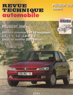 Revue Technique Automobile PEUGEOT 306 ESSENCE - 1.1, 1.4, 1.6, 1.8 et 2.0 | RTA565.3-OCCASION |