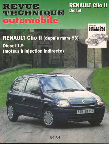 Revue Technique Automobile RENAULT CLIO 2 1.9D DEPUIS 1998 - INJECTION INDIRECTE | RTA624.1-OCCASION |