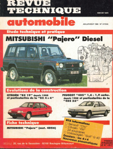 Revue Technique Automobile MITSUBISHI PAJERO DIESEL - BACHE, TOLE, WAGON et WAGON SURELEVE | RTAANC517 |