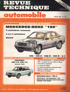 Revue Technique Automobile MERCEDES 190 et 190D 2.5 - ESSENCE et DIESEL | RTAANC465 |