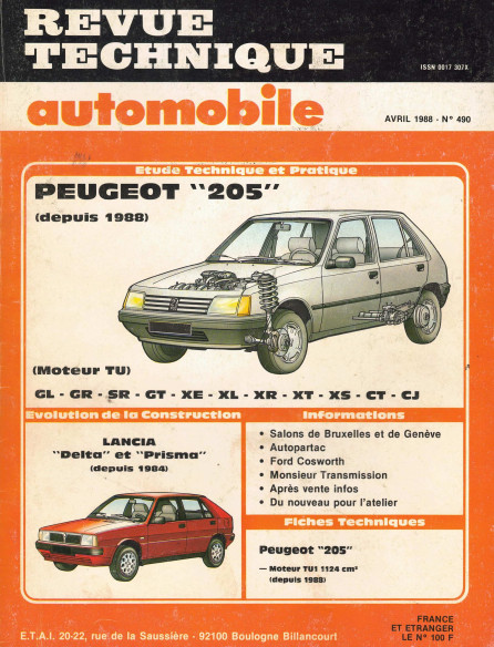 Revue Technique Automobile PEUGEOT 205 DEPUIS 1988 - MOTEUR TU | RTAANC490 |