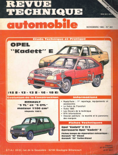 Revue Technique Automobile OPEL KADETT E -1200, 1300, 1600 et 1800 | RTAANC461 |