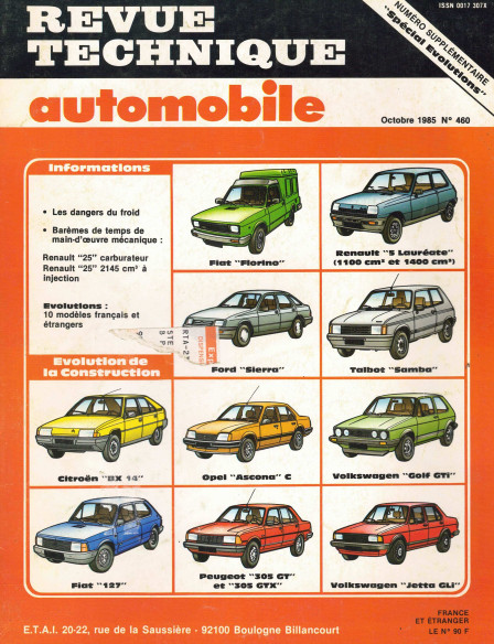 Revue Technique Automobile SPECIAL EVOLUTION de la CONSTRUCTION 1985 | RTAANC460 |