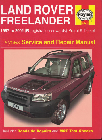 SERVICE and REPAIR MANUAL LAND ROVER FREELANDER 1997 to 2002 | 9781859609293 |