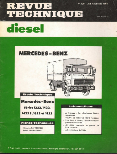 Revue technique Mercedes-Benz séries 1222,1422,1622 et 1922 | RTD128 |