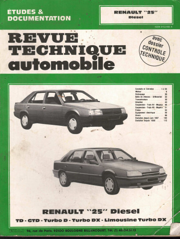 Etudes et Documentation RENAULT 25 DIESEL - 1993 | CIP4756 |