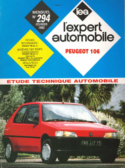 Etude Technique Automobile PEUGEOT 106 - XN, XR, XT et XSi | LEA294 |
