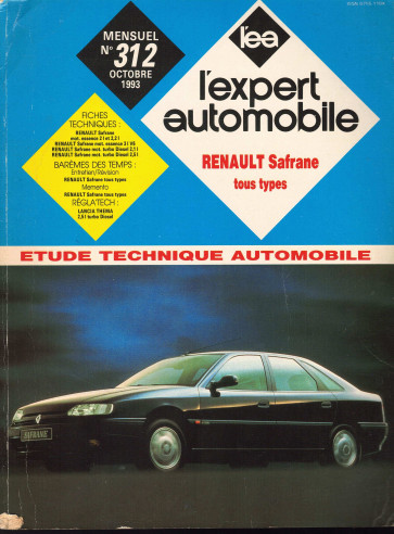 Etude Technique Automobile RENAULT SAFRANE TOUS TYPES - INCLUS 3.0L V6 | LEA312 |