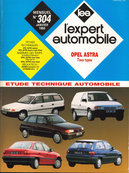 Etude Technique Automobile OPEL ASTRA TOUS TYPES - 1.4, 1.6, 2.0 et 1.7D / Turbo D | LEA304 |