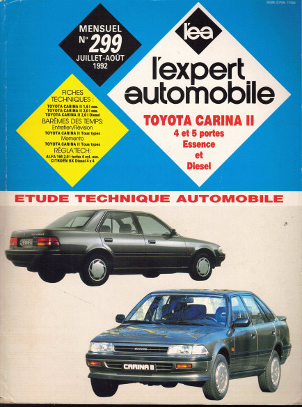 Etude Technique Automobile TOYOTA CARINA 2 ESSENCE et DIESEL - 1.6L et 2.0L | LEA299 |