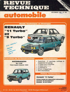 Revue Technique Automobile RENAULT 11 et 9 - TURBO 2 et 4 PORTES | RTAANC462 |