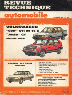 Revue Technique Automobile VOLKSWAGEN GOLF GTi ET 16S / JETTA GT - DEPUIS 1984 | RTAANC474 |